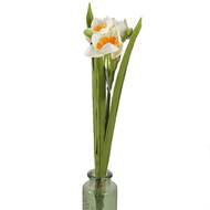Narcis NOUVEL řezaný umělý 58cm oranžovo-krémový