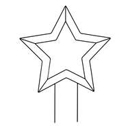 Dekorace hvězda KWANDO zápich kovový černý 145cm