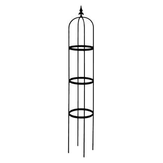 Opora/obelisk MUONIO kulatá se špicí kovová černá 150cm