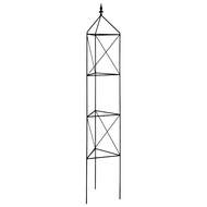 Opora/obelisk PUULA trojúhelník se špicí kovová černá 200cm