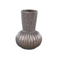 Váza kulatá dělená keramická BODI S žebrovaná bronozová 28cm