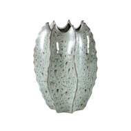 Váza keramická EMMAA žebrovaná se špičatým okrajem šedý 36cm