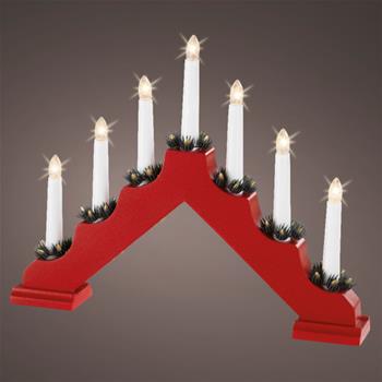 Svícen okenní vnitřní 40x30cm 7LED červený