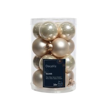 Sada skleněných ozdob perleťová 3,5cm/16ks