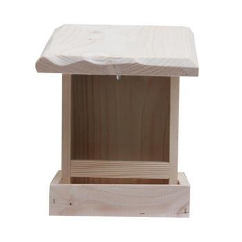 Krmítko dřevěné se sklem nástěnné přírodní 24cm