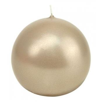 Svíčka koule metalická 5cm béžová