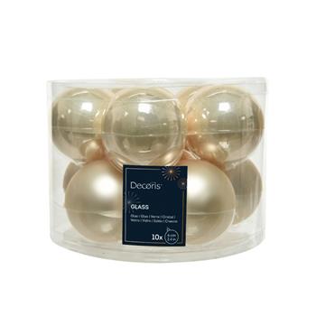 Sada skleněných ozdob perleťová 6cm/10ks