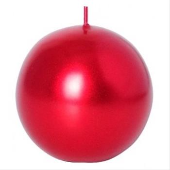 Svíčka koule metalická červená 5,6cm