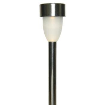 Lampa venkovní solární s 1LED, t.bílá nerezová 26cm