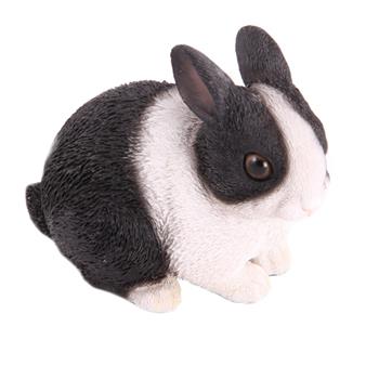 Králík holandský mládě polyresinový bílo-černý 12cm