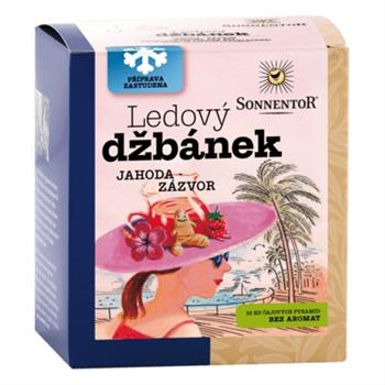 Ledový džbánek - jahoda a zázvor, ovocný čaj BIO pyramida 16x2,5g