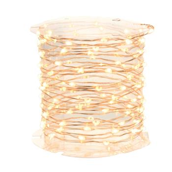 Řetěz svítící venkovní 240microLED teplá bílá stříbrný 12m