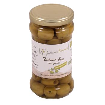 Zelené olivy Arbequina/Hojiblanca bez pecky 145g