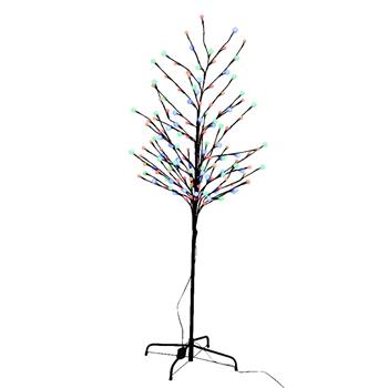 Strom svítící venkovní 160LED vícebarevné světlo hnědý 150cm