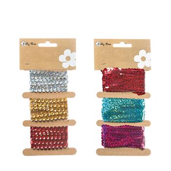 Provaz dekorační 3 barvy po 2m mix