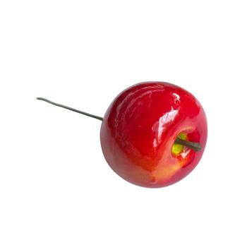 Jablko umělé na drátku 4,5cm červené