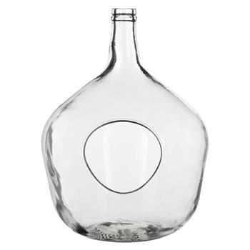 Váza skleněná - demižon s otvorem 43cm čirá