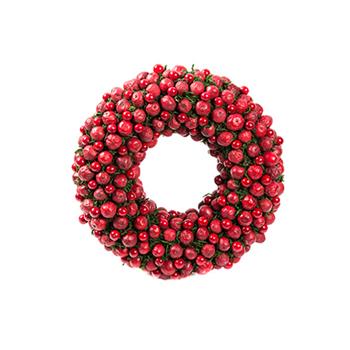 Věnec umělý červené bobule 33cm