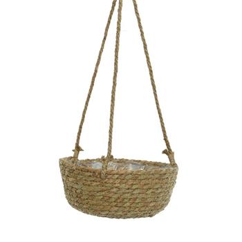Obal kulatý závěsný z mořské trávy a igelitem přírodní 25cm