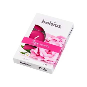 Svíčka čajová vonná BOLSIUS 6ks Pivoňka