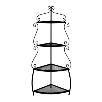 Regál rohový ROMANTIK 4 patra kovový černý 160cm