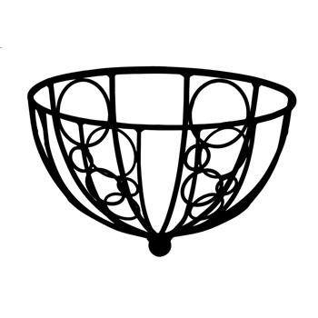 Závěsný koš ELVIS kovový černý s kokosovou vložkou 35cm