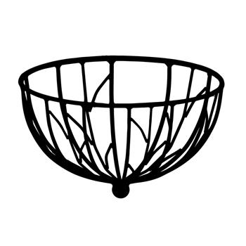 Závěsný koš LIANE kovový černý s kokosovou vložkou 35cm