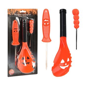 Sada na vyřezávání dýní plastová oranžová 3ks