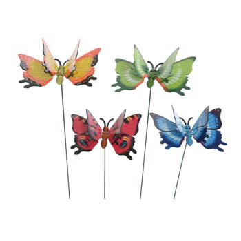 Zápich zahradní motýl plastový mix 70cm