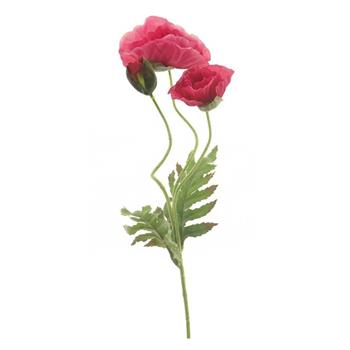 Vlčí mák FLORA řezaný umělý 3 květy vínový 70cm