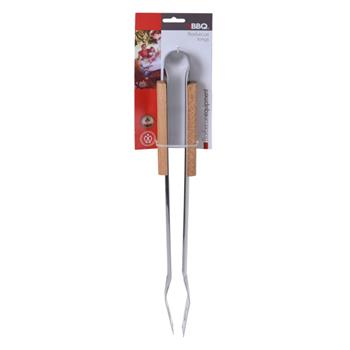 Grilovací kleště BBQ nerez a dřevo 40,5cm