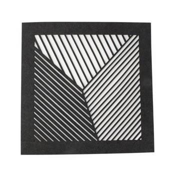 Prostírání dekor čáry 4ks plsť S&P černá 35x35cm