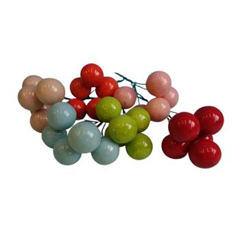 Bobule umělá na drátku 1,8cm mix 5ks