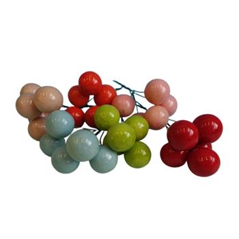 Bobule umělá na drátku 1,2cm mix 5ks