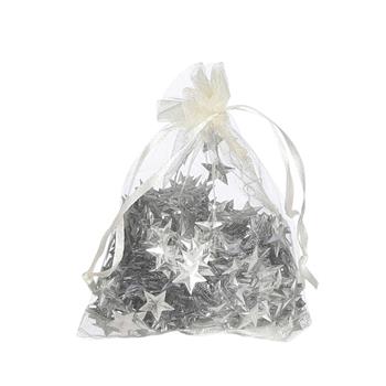 Posyp hvězdy sáček organza stříbrná 25g