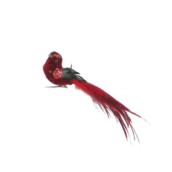 Pták na klipu pěnový, s peřím, 18cm