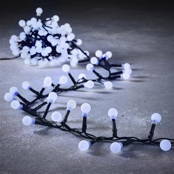 Řetěz svíticí kuličky 550LED s časovačem studená bílá 14m