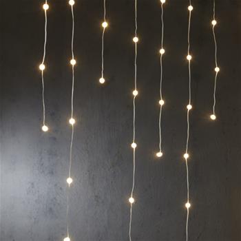 Závěs svíticí 100LED s časovačem t.bílá na baterie měděná 300cm