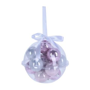 Sada plastových ozdob lila 4cm/14ks