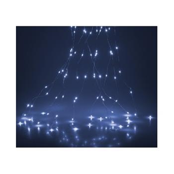 Závěs 80microLED st.bílá na baterie stříbrná