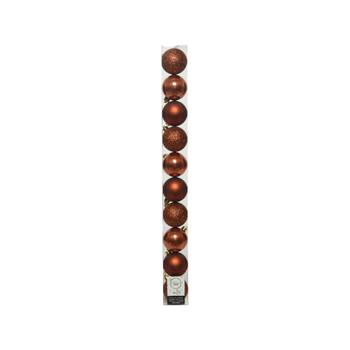 Sada plastových ozdob hnědá terakota 6cm/10cm