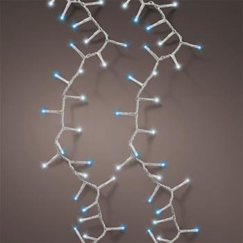 Řetěz svítící venkovní Compact 500LED st.bílá/modrá s časovačem, 8 funkcí transparentní 11m