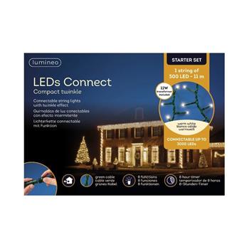 Řetěz svítící venkovní Connect  500LED t.bílá s časovačem, 8 funkcí 11m