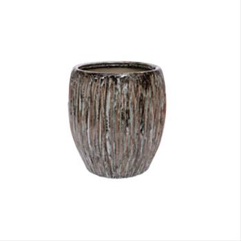 Obal kulatý BAREN škrábaný keramika šedá 18cm