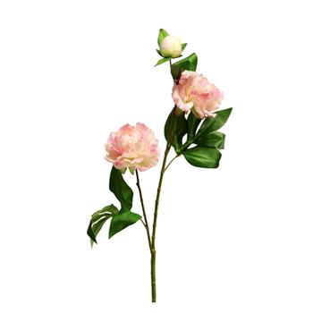Pivoňka PRINCESS řezaná umělá se 3 květy růžová 67cm