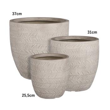 Květináč kulatý STOCKHOLM keramický taupe 31cm