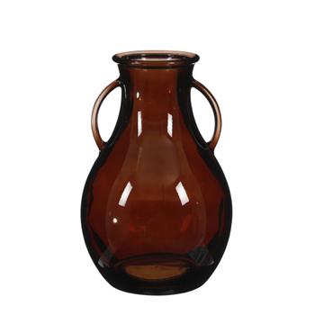 Skleněná váza s uchy hnědá 32cm