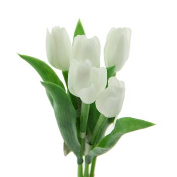 Tulipán řezaný umělý bílý 40cm