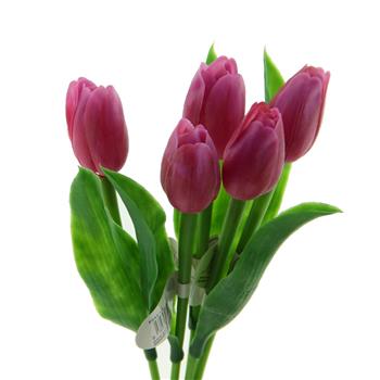 Tulipán řezaný umělý červeno-fialový 40cm