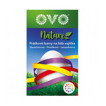 Barva na vajíčka OVO Nature prášková 3 barvy (fialová, žlutá, červená)